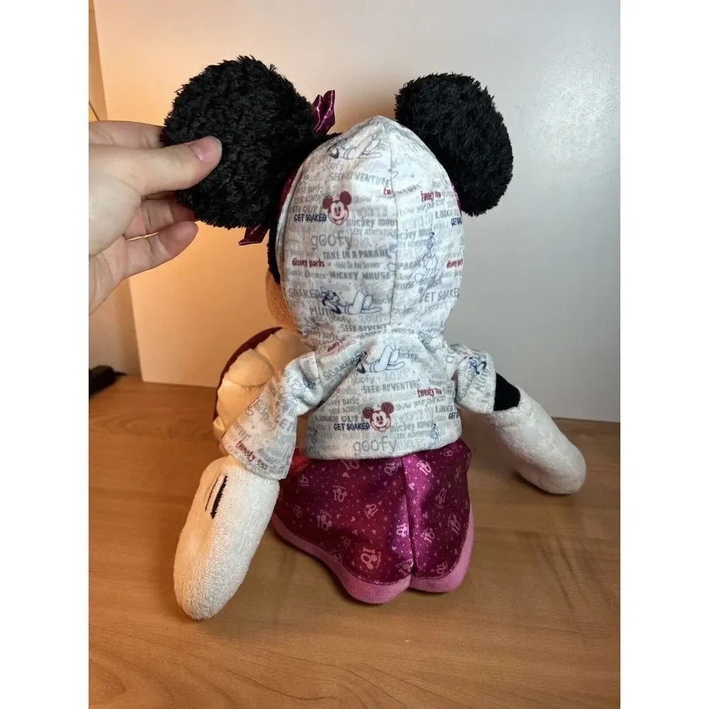 Disneyland Resort Disney Parks Minnie Mouse 2010 Hoodie Get Soaked Plush 14